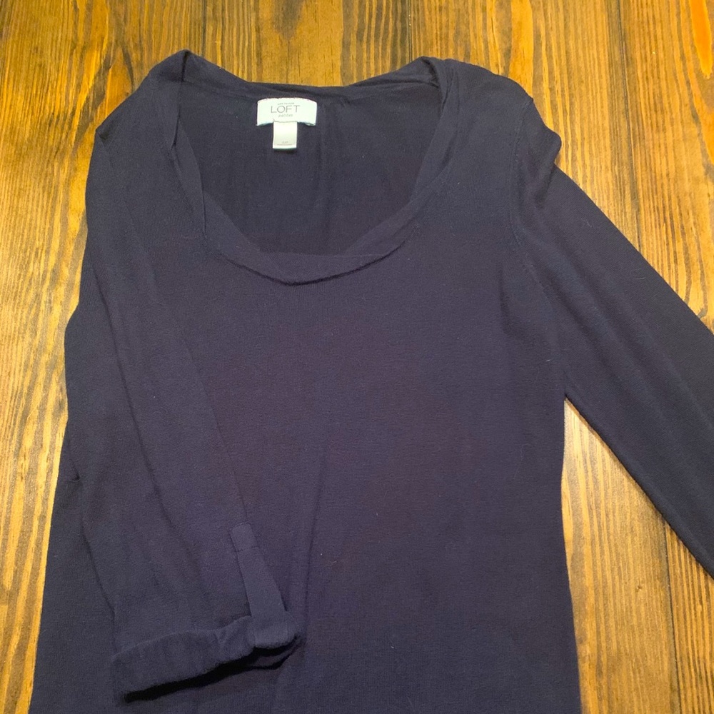 Dark blue Loft Petites shirt